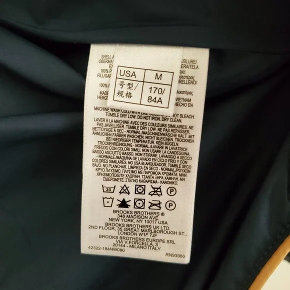 BROOKS BROTHERS Women's Diamond Quilted Navy/Tan Snap Front Riding Vest sz M - Picture 8 of 8